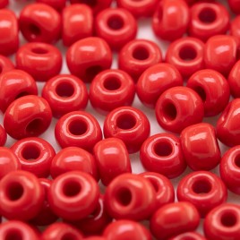 Preciosa Czech glass seed bead 5/0 Poppy Red opaque