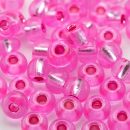 Preciosa Czech glass seed bead 5/0 Rose Pink, silver lined