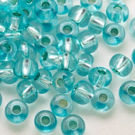 Preciosa Czech glass seed bead 5/0 Aquatin silver Lined