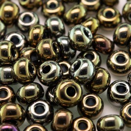 Preciosa Czech glass seed bead 5/0 Bronze Iris iridescent metallic coated