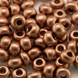 Preciosa Czech glass seed bead 5/0 Brushed Copper metallic coated