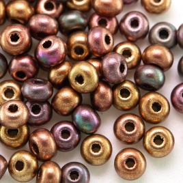 Preciosa Czech glass seed bead 5/0 Brushed Mixed Copper metallic coated