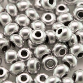 Preciosa Czech glass seed bead 5/0 Brushed Silver metallic coated