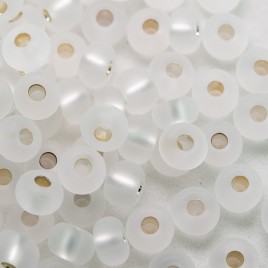 Preciosa Czech glass seed bead 5/0 Clear glass, matt silver lined