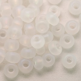 Preciosa Czech glass seed bead 5/0 Clear matt rainbow