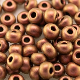 Preciosa Czech glass seed bead 5/0 Copper-Rose iridescent metallic coated