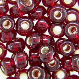 Preciosa Czech glass seed bead 5/0 Dark Red silver Lined