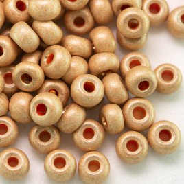 Preciosa Czech glass seed bead 5/0 Gold matt metallic coated