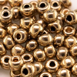 Preciosa Czech glass seed bead 5/0 Golden Bronze Metallic coated