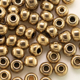 Preciosa Czech glass seed bead 5/0 Golden Bronze Metallic coated