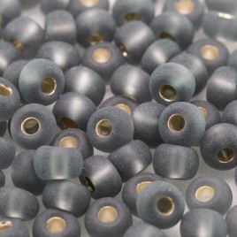 Preciosa Czech glass seed bead 5/0 Grey glass, matt silver lined