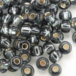 Preciosa Czech glass seed bead 5/0 Grey silver Lined