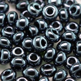 Preciosa Czech glass seed bead 5/0 Hematite metallic coated