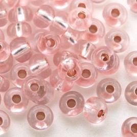 Preciosa Czech glass seed bead 5/0 Ice Pink coated, silver lined