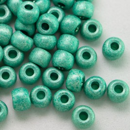 Preciosa Czech glass seed bead 5/0 Jade matt metallic coated
