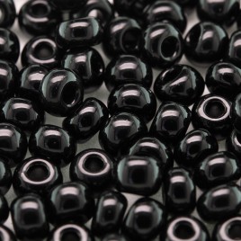 Preciosa Czech glass seed bead 5/0 Jet Black glass,