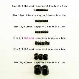 Preciosa Czech glass seed bead 5/0 Jet Black glass,