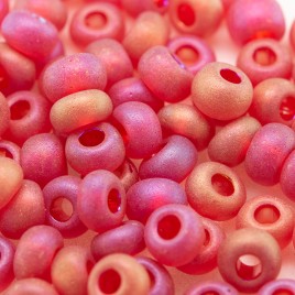 Preciosa Czech glass seed bead 5/0 Light Red matt rainbow