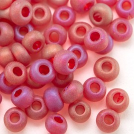Preciosa Czech glass seed bead 5/0 Light Red matt rainbow
