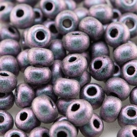 Preciosa Czech glass seed bead 5/0 Lilac-Blu iridescent metallic coated