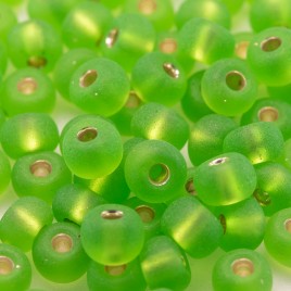 Preciosa Czech glass seed bead 5/0 Lime glass, matt silver lined