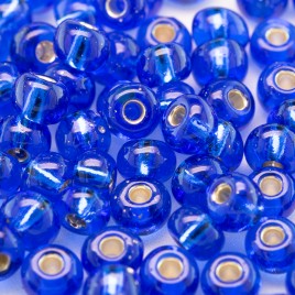 Preciosa Czech glass seed bead 5/0 Medium Blue silver Lined