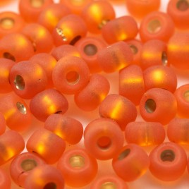 Preciosa Czech glass seed bead 5/0 Orange glass, matt silver lined