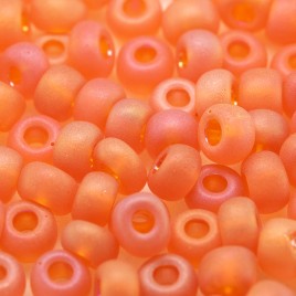 Preciosa Czech glass seed bead 5/0 Orange matt rainbow