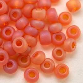 Preciosa Czech glass seed bead 5/0 Orange matt rainbow