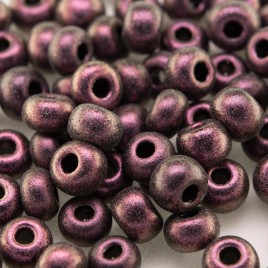 Preciosa Czech glass seed bead 5/0 Plummy-Haze iridescent metallic coated