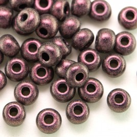 Preciosa Czech glass seed bead 5/0 Plummy-Haze iridescent metallic coated