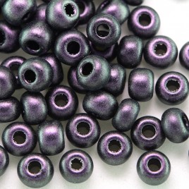 Preciosa Czech glass seed bead 5/0 Purple Grape iridescent metallic coated