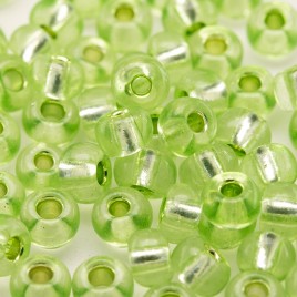 Preciosa Czech glass seed bead 5/0 Soft Lime silver Lined