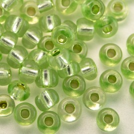 Preciosa Czech glass seed bead 5/0 Soft Lime silver Lined