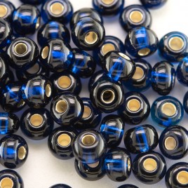 Preciosa Czech glass seed bead 5/0 Steel Blue silver Lined