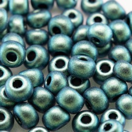 Preciosa Czech glass seed bead 5/0 Teal-green iridescent metallic coated