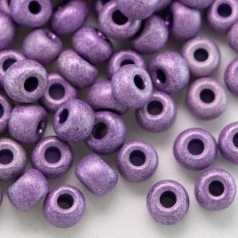 Preciosa Czech glass seed bead 5/0 Violet matt metallic coated