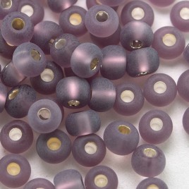Preciosa Czech glass seed bead 5/0 Wistful Purple glass, matt silver lined