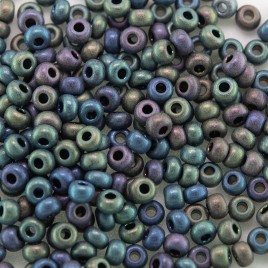 Preciosa Czech glass seed bead 11/0 Black Iris Matt Metallic