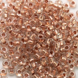 Preciosa Czech glass seed bead 9/0 Clear Glass, Copper Lined