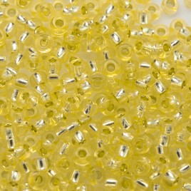 Preciosa Czech glass seed bead 9/0 Lemon Drop silver lined