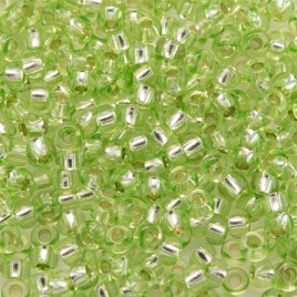 Preciosa Czech glass seed bead 9/0 Soft Lime silver Lined