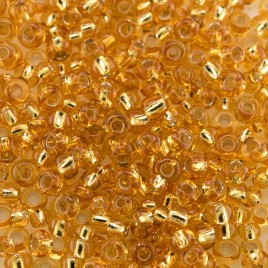 Preciosa Czech glass seed bead 9/0 Topaz glass silver lined