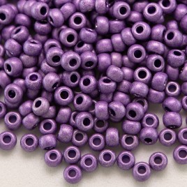 Preciosa Czech glass seed bead 9/0 Violet Matt Metallic coated.