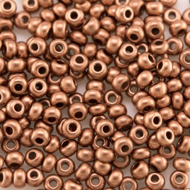 Preciosa Czech glass seed bead 9/0 Brushed Copper Metallic coated