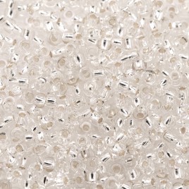 Preciosa Czech glass seed bead 9/0 Clear glass silver lined