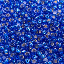 Preciosa Czech glass seed bead 9/0 Electric Blue silver lined
