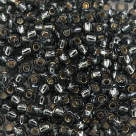 Preciosa Czech glass seed bead 9/0 Grey glass silver lined