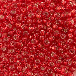 Preciosa Czech glass seed bead 9/0 Light Red glass silver lined