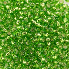 Preciosa Czech glass seed bead 9/0 Lime Green glass silver lined